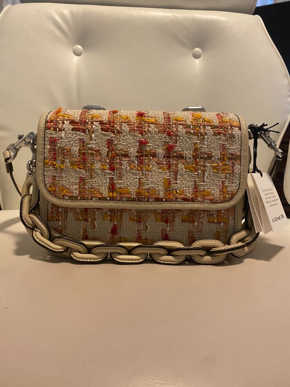 New Coach Tweed Rogue Mini Bag Leather and Tweed